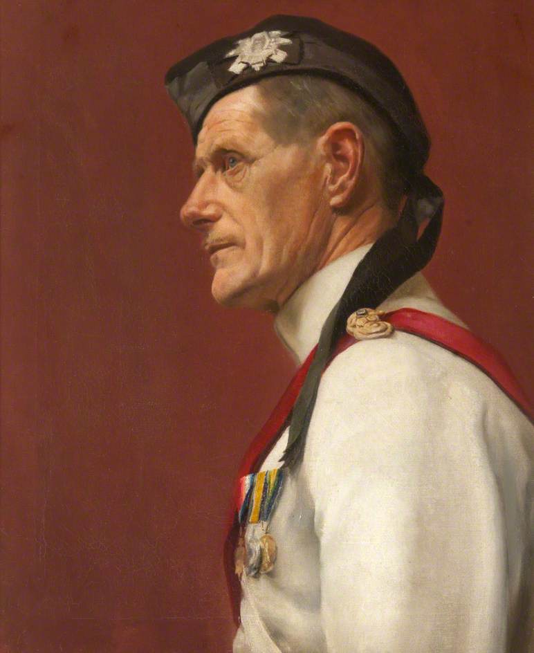 Order Oil Painting Replica Portrait of an Unknown Officer, 1925 by John Bulloch Souter (Inspired By) (1890-1972) | ArtsDot.com