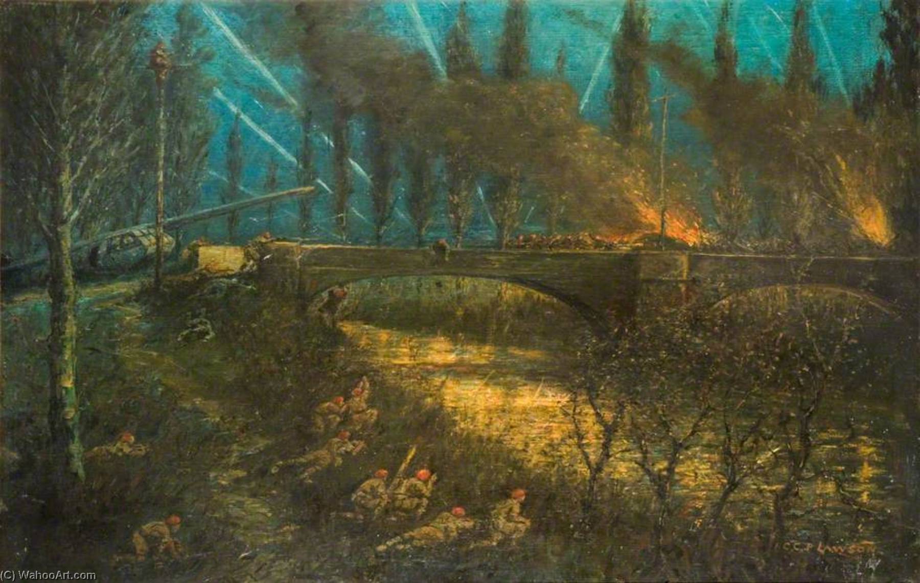 Order Oil Painting Replica Capture of Ponte Grande, Syracuse, 1943 by Cecil Constant Philip Lawson (1851-1882, United Kingdom) | ArtsDot.com