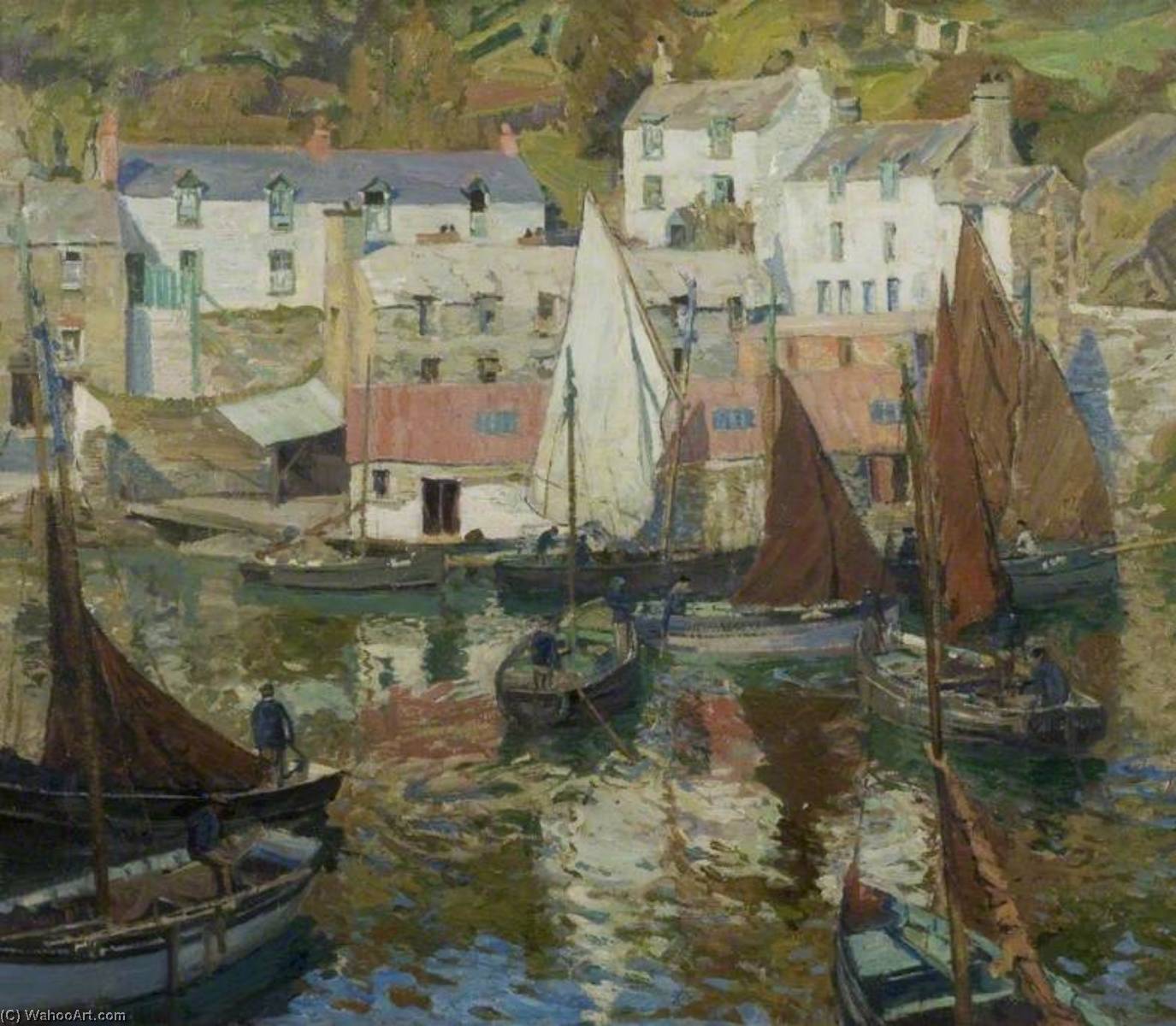 Order Art Reproductions The Harbour, Polperro, Cornwall by John Anthony Park (Inspired By) (1880-1962) | ArtsDot.com