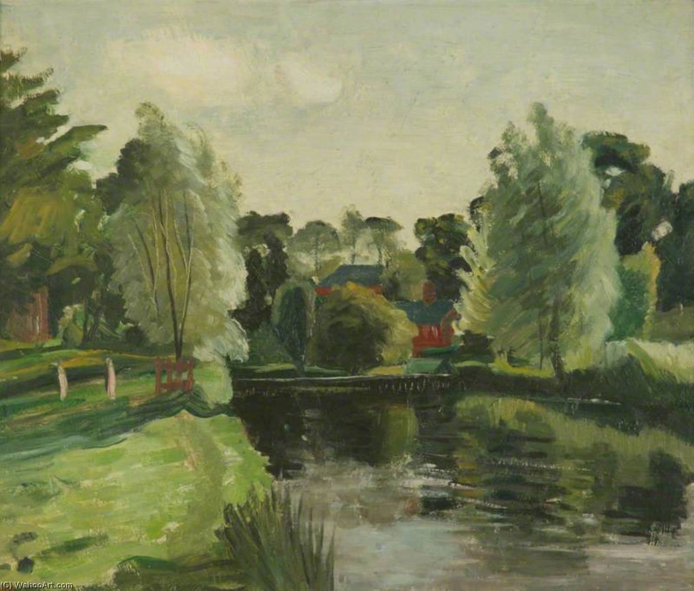 Order Artwork Replica River Scene, 1946 by John Arthur Malcolm Aldridge (Inspired By) (1905-1983) | ArtsDot.com