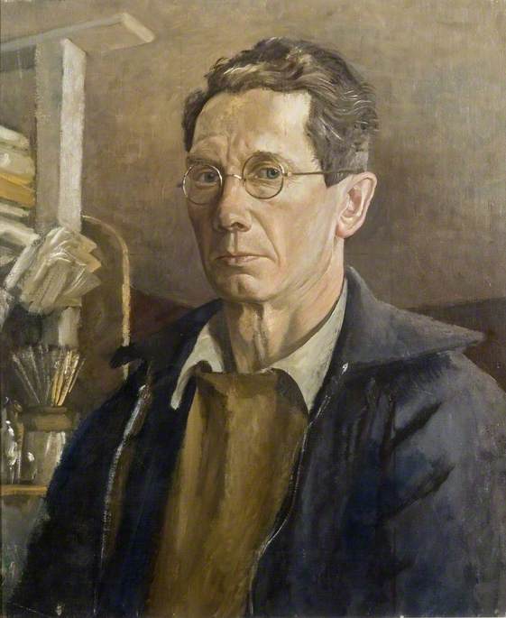 Order Oil Painting Replica Self Portrait in Oils by John Arthur Malcolm Aldridge (Inspired By) (1905-1983) | ArtsDot.com