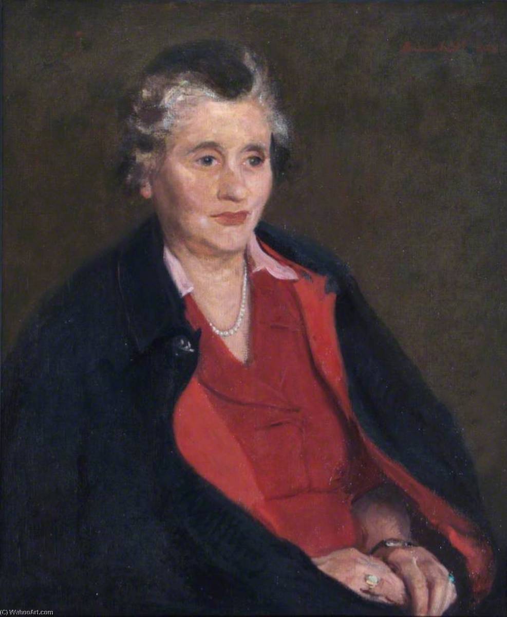 Order Artwork Replica Miss Dorothy Counsell (1887–1978), Principal of Whitelands College, 1950 by Reginald Grange Brundrit (Inspired By) (1883-1960) | ArtsDot.com
