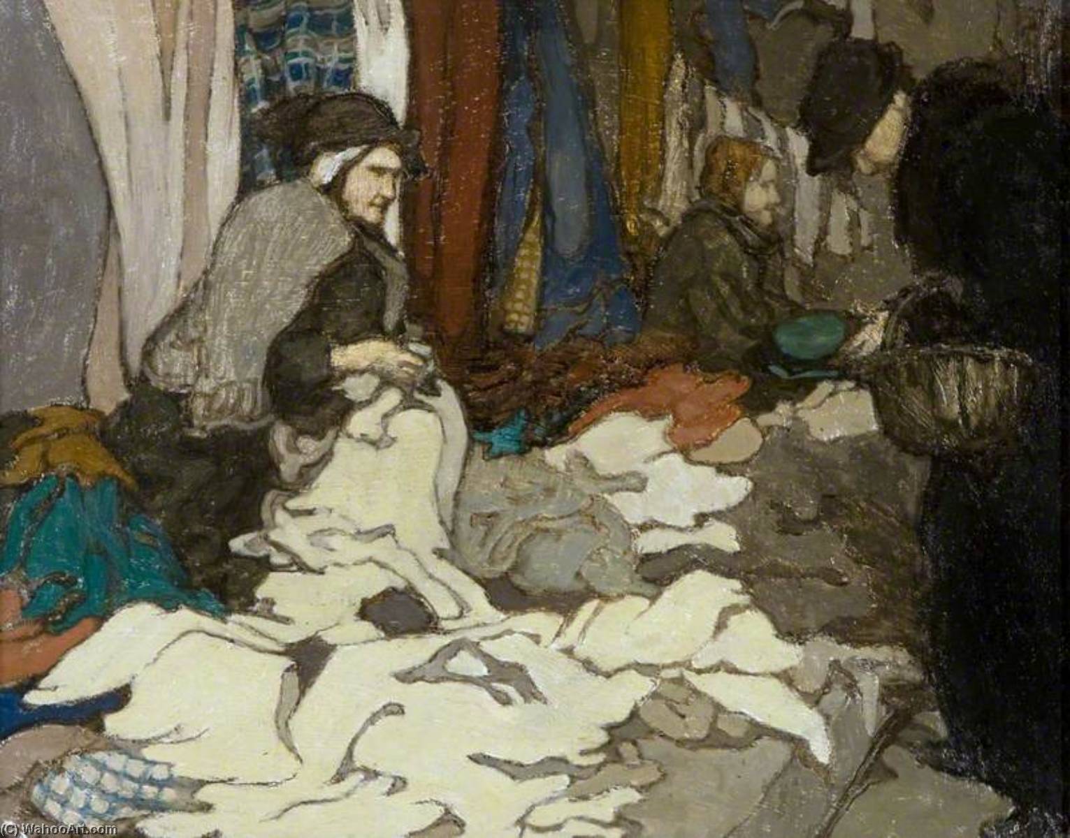 Order Oil Painting Replica At the Market at Belfast, 1927 by Georgina Moutray Kyle (1865-1950) | ArtsDot.com