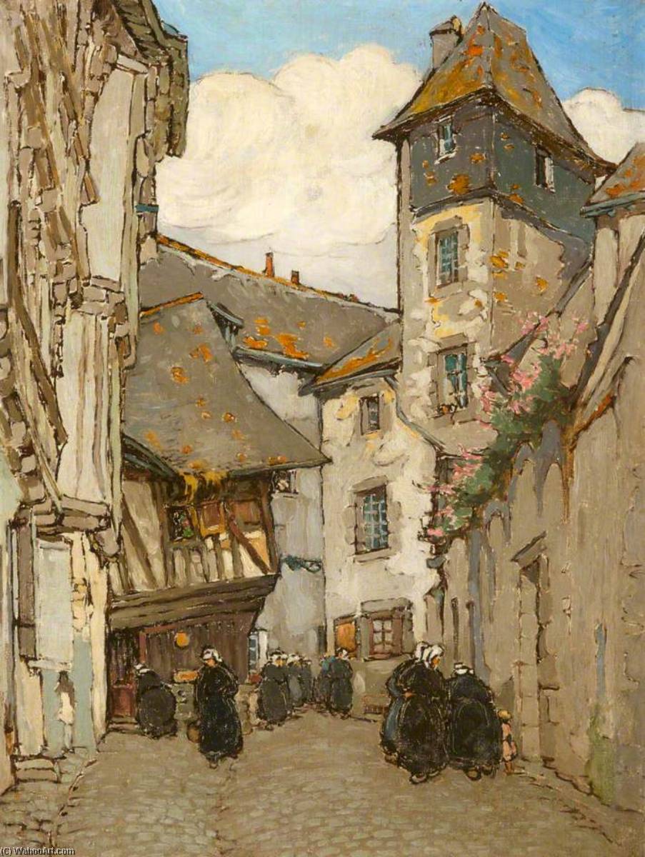顺序 藝術再現 Street Scene, Belgium 通过 Georgina Moutray Kyle (1865-1950) | ArtsDot.com