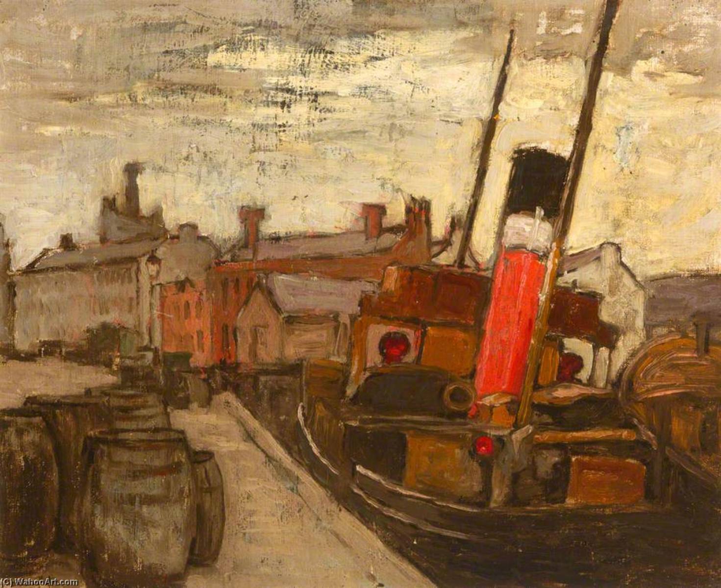 顺序 畫複製 比利时Dock的船。 通过 Georgina Moutray Kyle (1865-1950) | ArtsDot.com