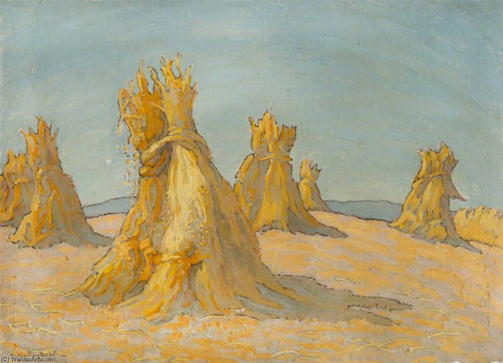 顺序 畫複製 Haystacks 。 通过 Georgina Moutray Kyle (1865-1950) | ArtsDot.com