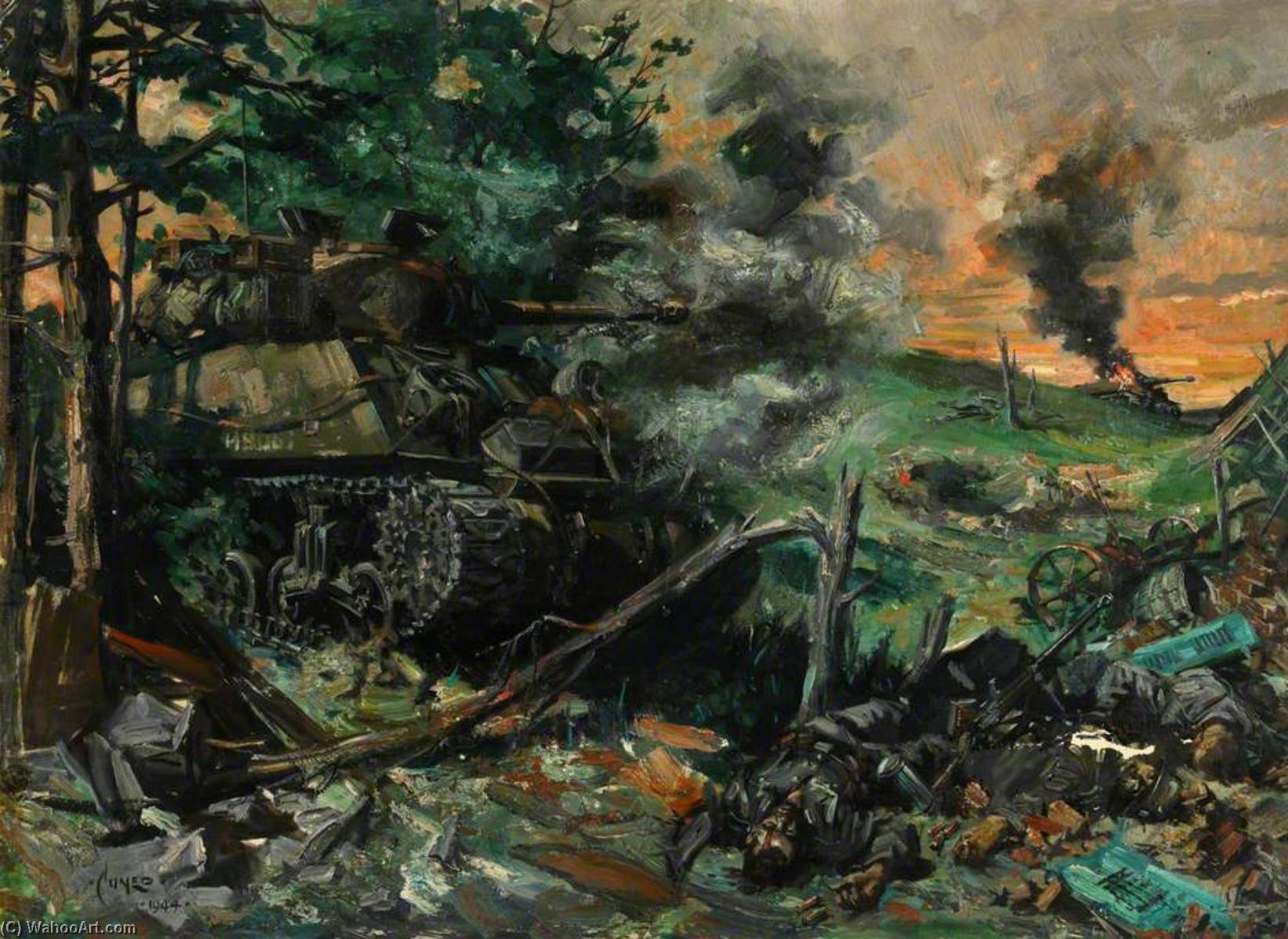 Buy Museum Art Reproductions Tank Battle, 1946 by Terence Tenison Cuneo (Inspired By) (1907-1996) | ArtsDot.com