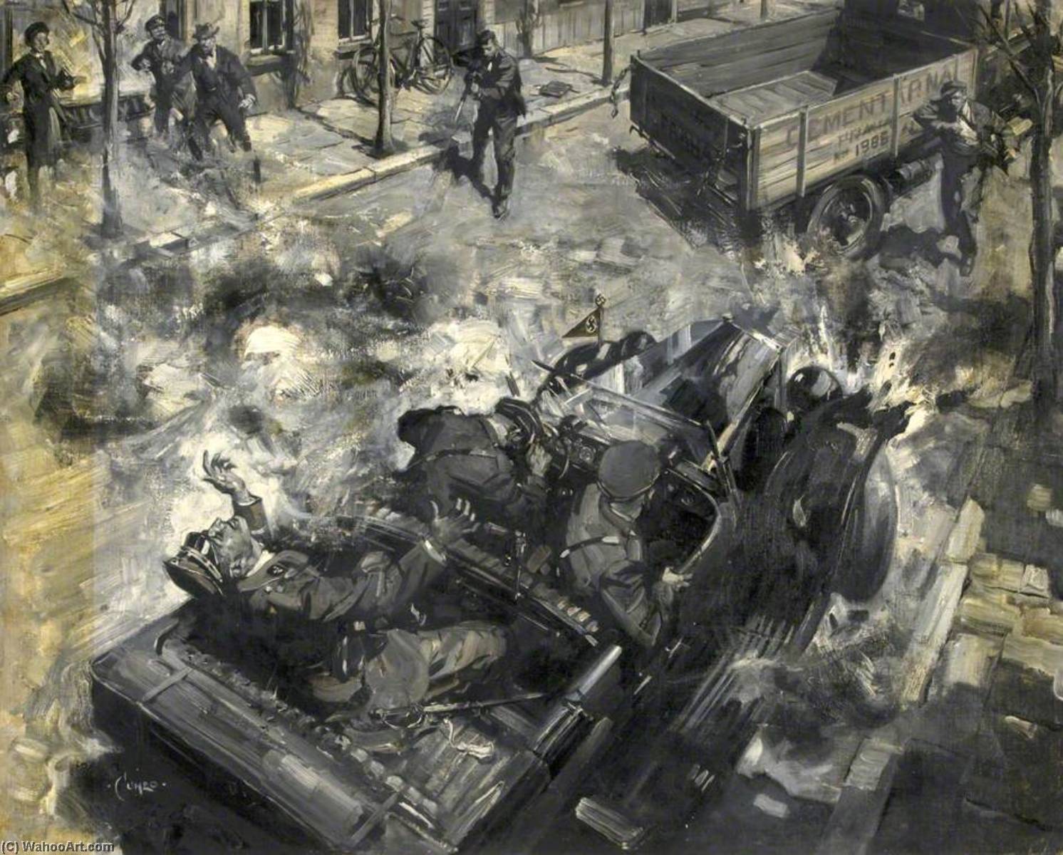 顺序 手工油畫 Assassination of Heydrich, 1946 通过 Terence Tenison Cuneo (灵感来自) (1907-1996) | ArtsDot.com