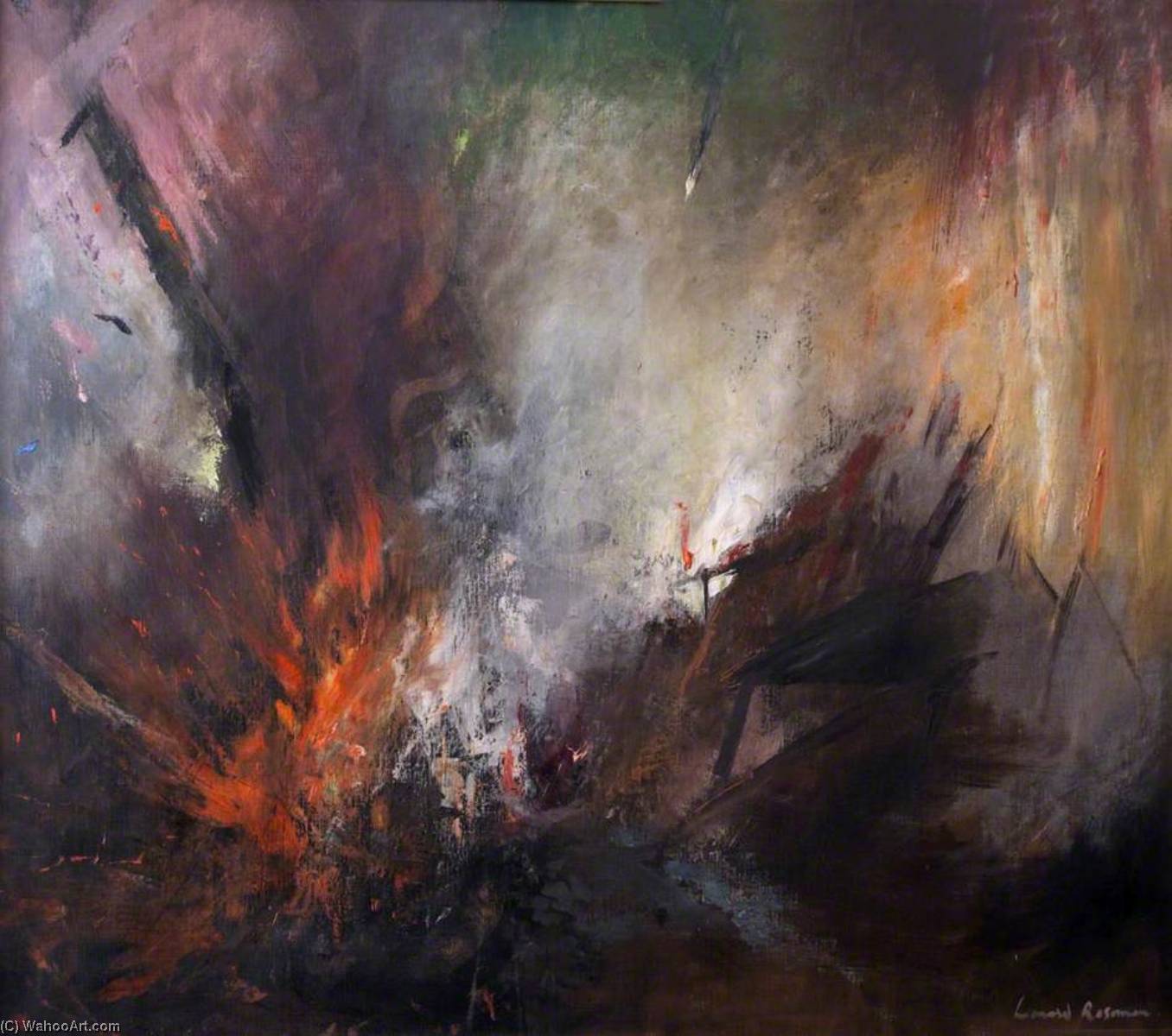 `Blitz` (London Docks) by Leonard Henry Rosoman (1913-2012) Leonard Henry Rosoman | ArtsDot.com