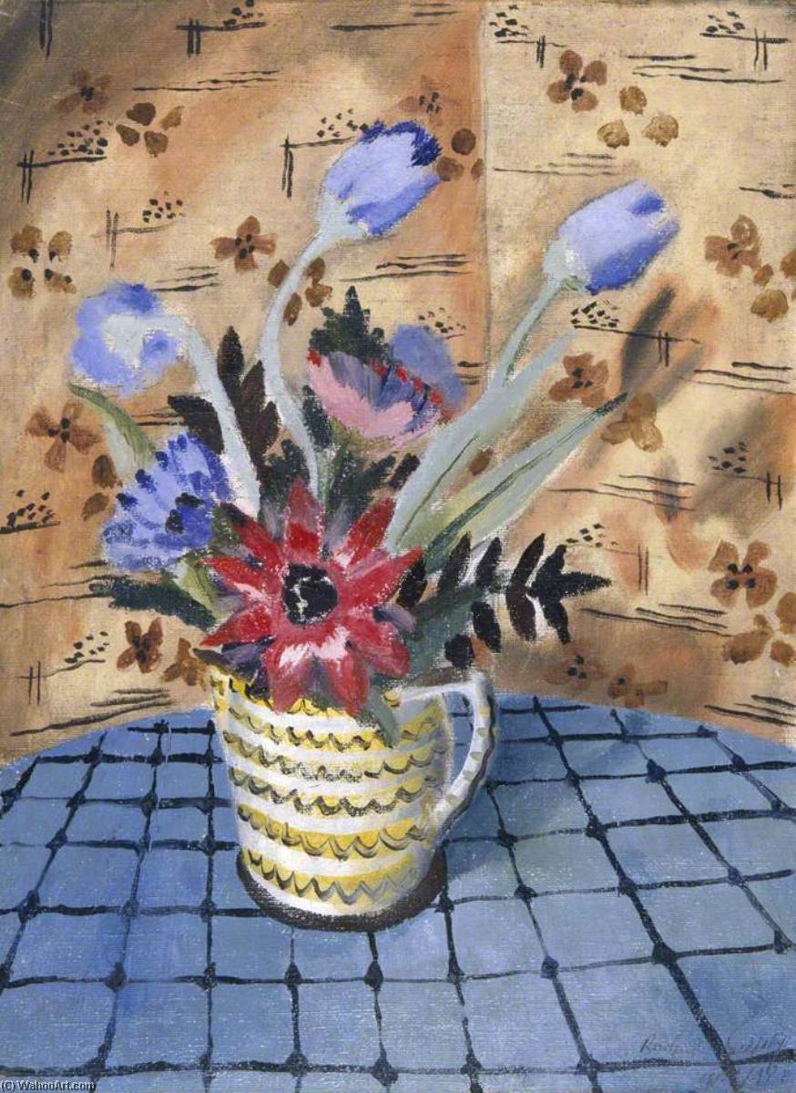 Buy Museum Art Reproductions Blue Tulips by Rowland Suddaby (Inspired By) (1912-1972) | ArtsDot.com