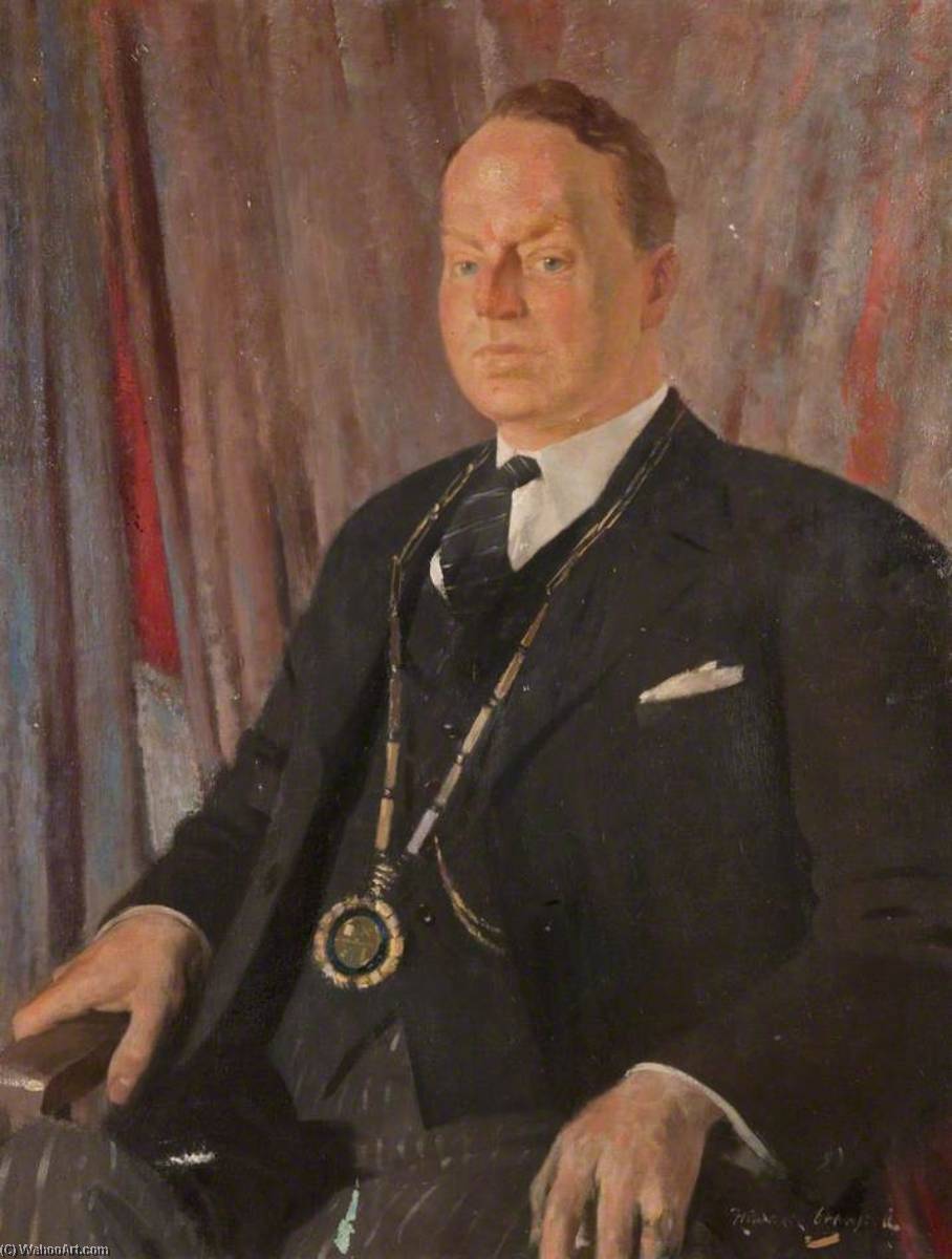 Order Oil Painting Replica Portrait of a Man by Hugh Adam Crawford (Inspired By) (1898-1982) | ArtsDot.com