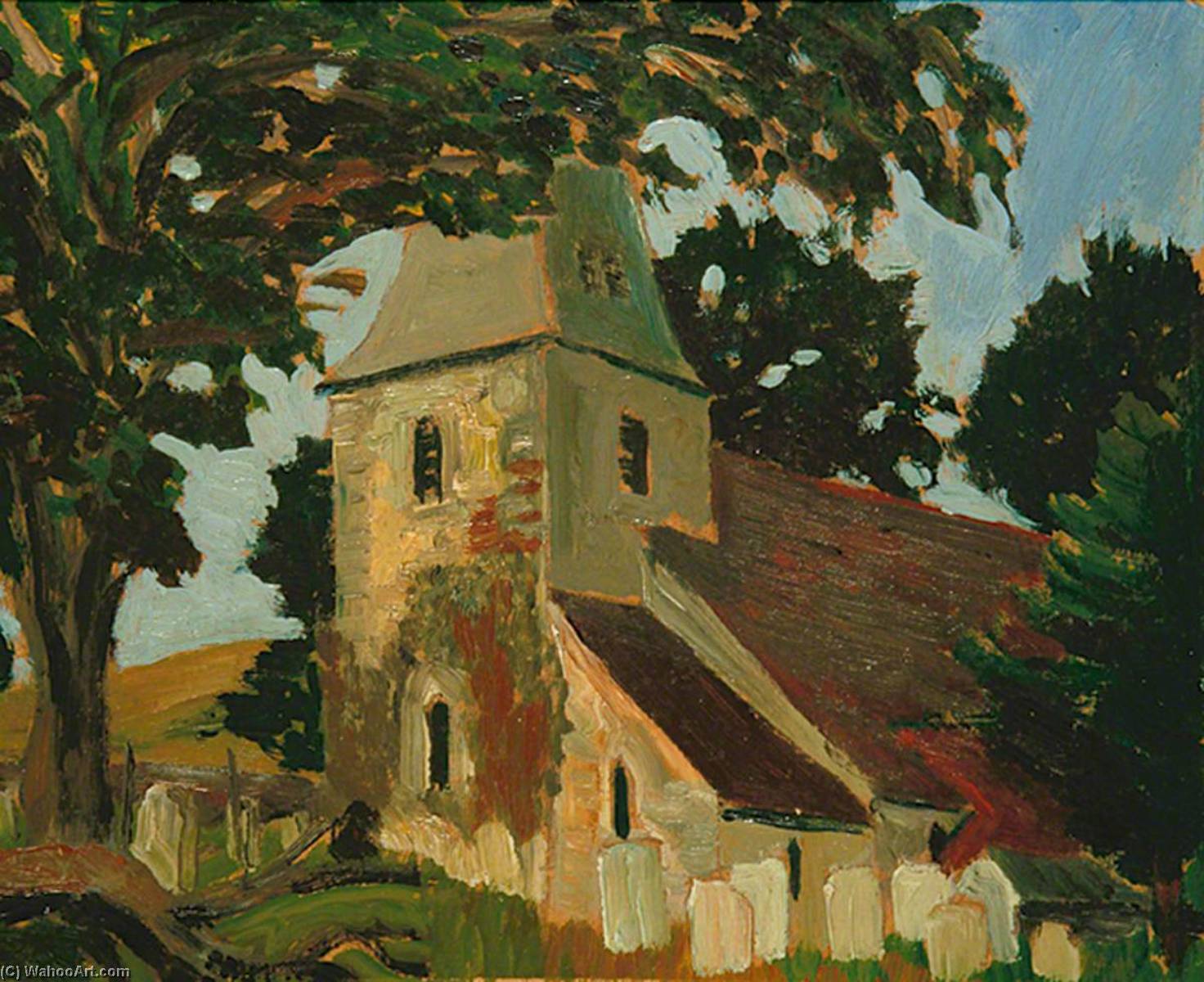 Order Artwork Replica Rodmell Church, East Sussex, 1933 by Eric Trayler Cook (Inspired By) (1893-1978) | ArtsDot.com
