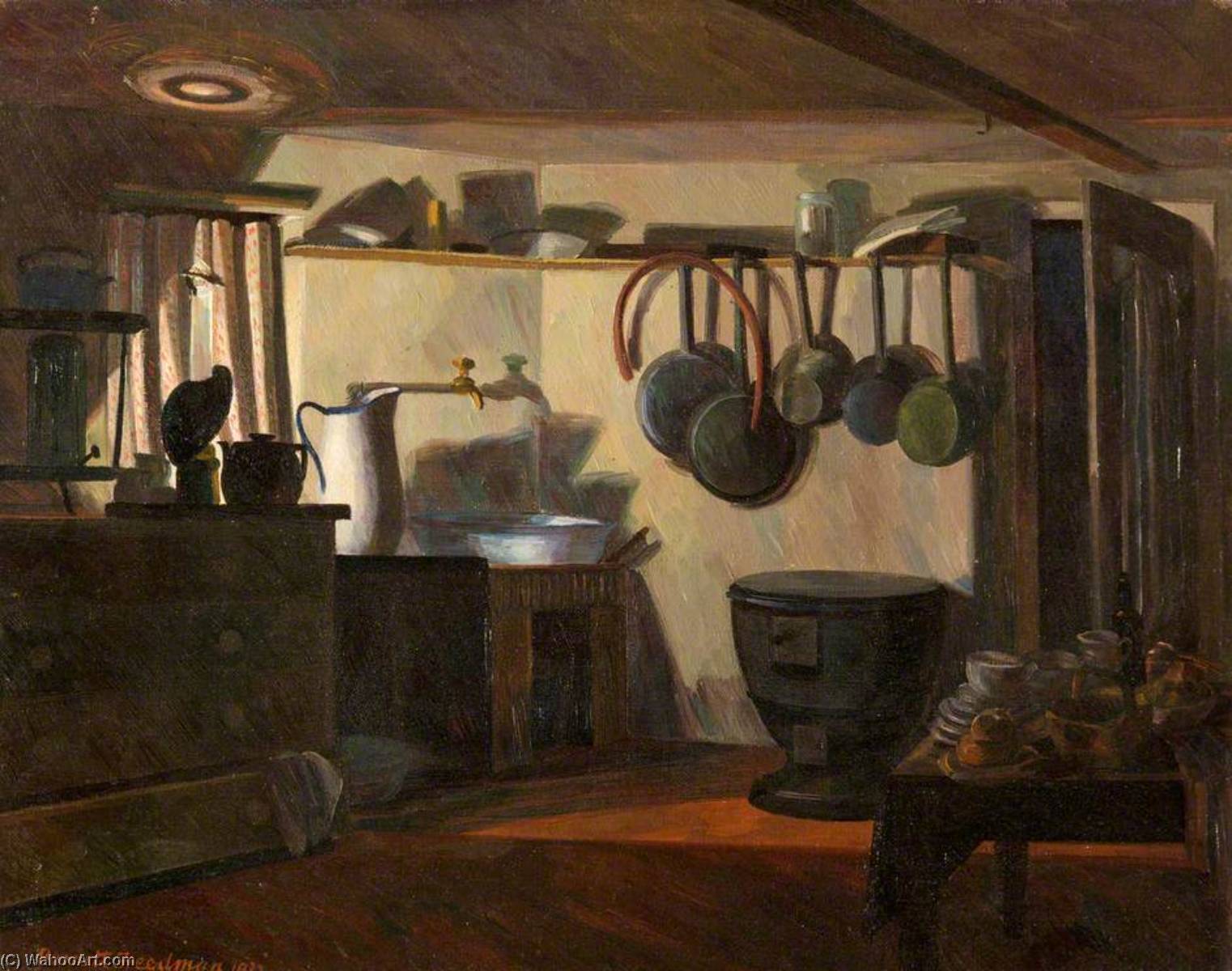 Order Oil Painting Replica Kitchen Interior by Barnett Freedman (Inspired By) (1901-1958) | ArtsDot.com