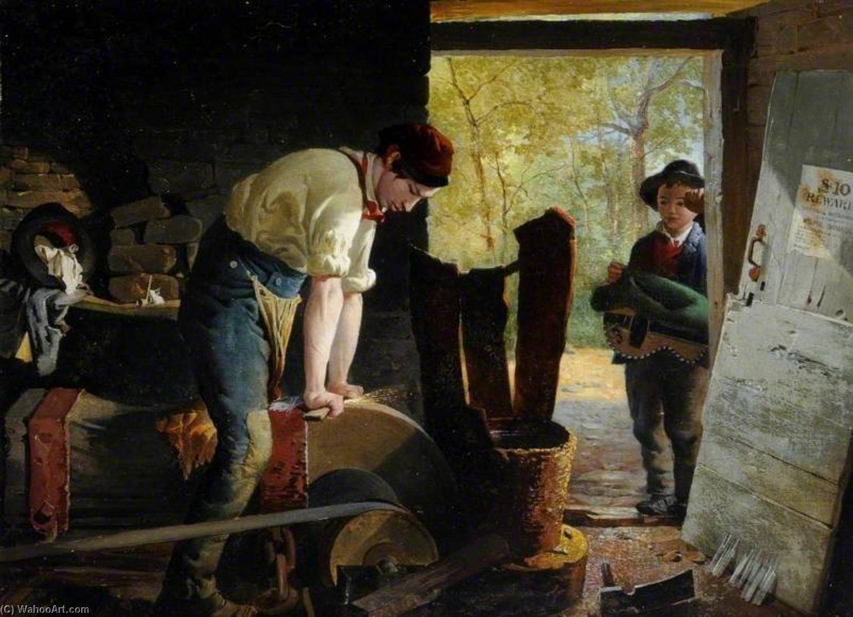 Order Oil Painting Replica The Two Grinders, 1858 by Godfrey Sykes (1824-1866) | ArtsDot.com