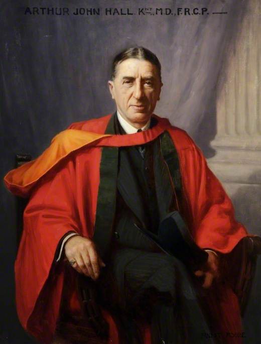 Order Artwork Replica Sir Arthur John Hall (1866–1951), KT, MD, DSc, FRCP, Professor of Physiology, Pathology and Medicine and Physician at the Royal Hospital, 1937 by Ernest Moore (1865-1940) | ArtsDot.com