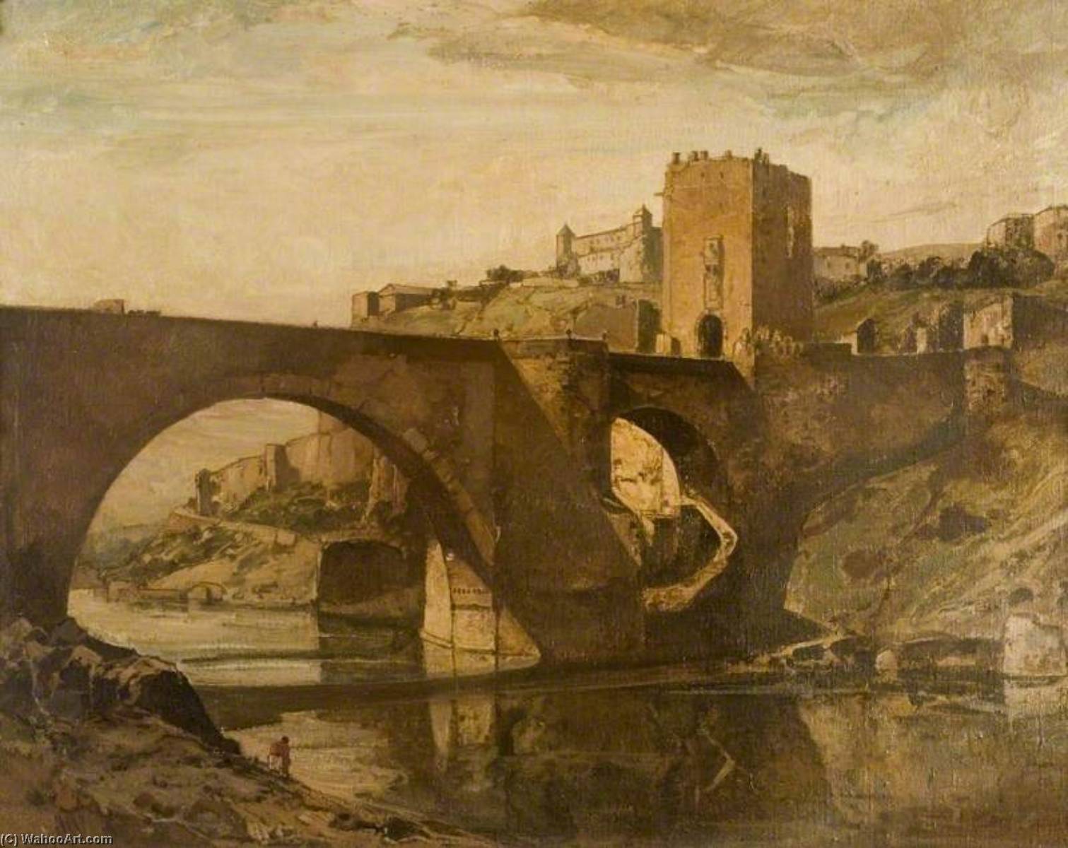 Buy Museum Art Reproductions Alcántara Bridge, Toledo, Spain, 1926 by Oliver Hall (Inspired By) (1869-1957) | ArtsDot.com