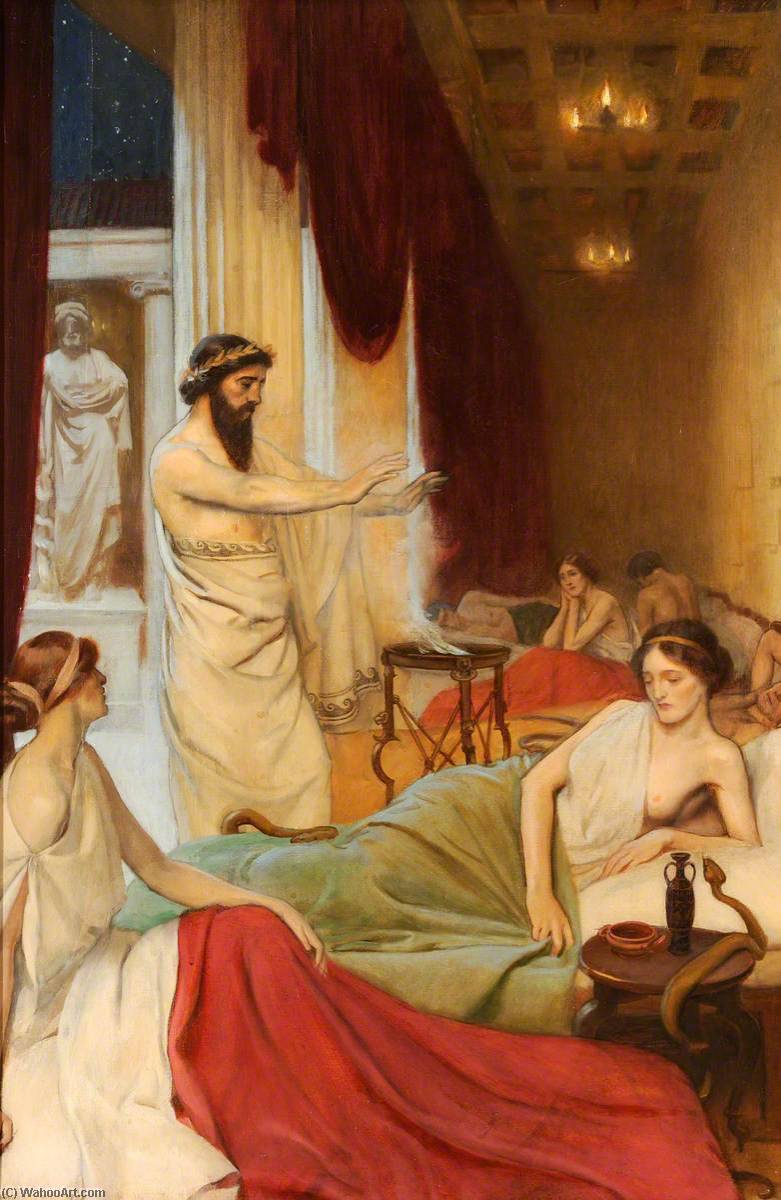 Order Oil Painting Replica Patients Sleeping in the Temple of Aesculapius at Epidaurus by Ernest Board (1877-1934) | ArtsDot.com