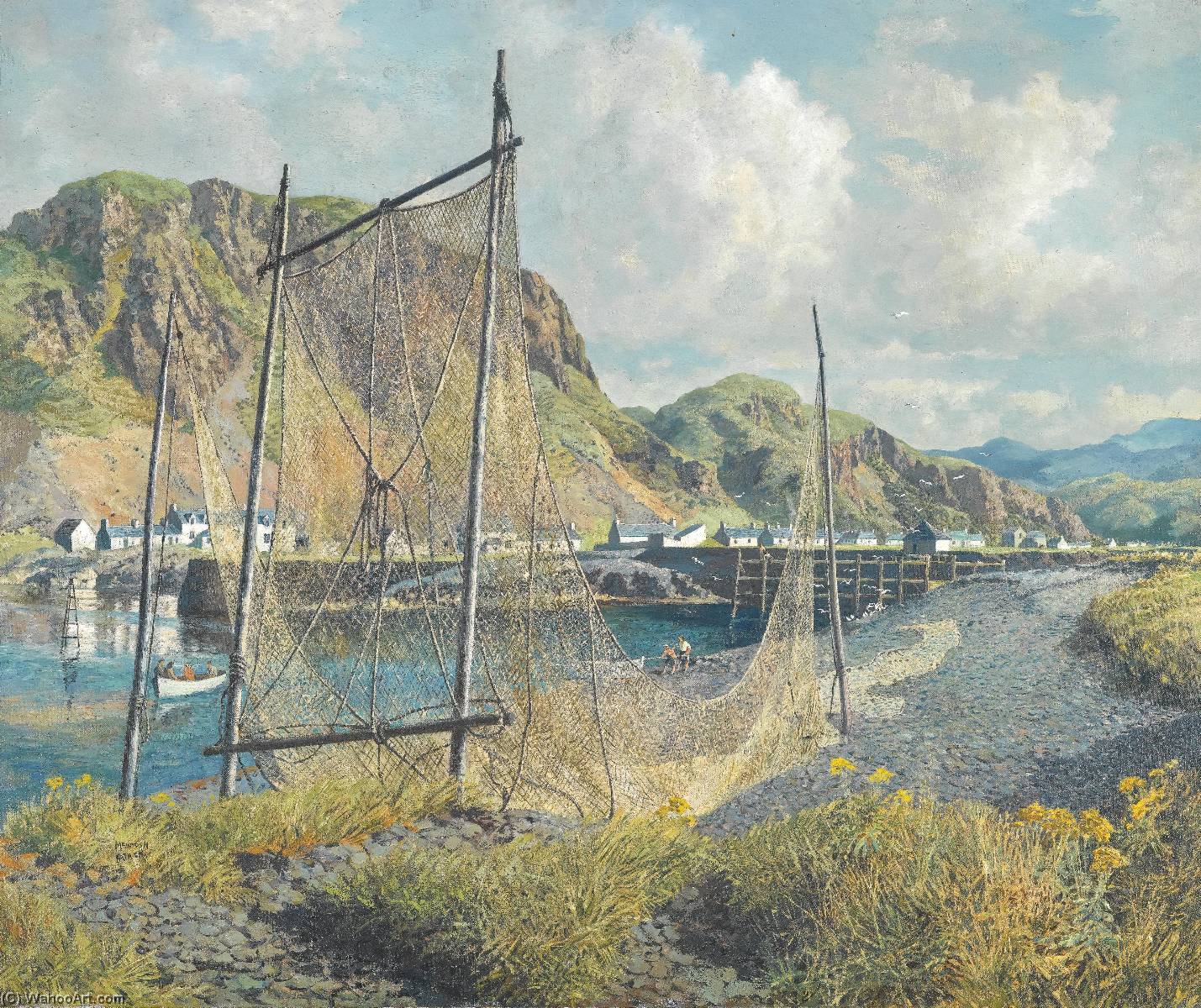Order Oil Painting Replica Hot Noon, Easdale near Oban by James Mcintosh Patrick (Inspired By) (1907-1998) | ArtsDot.com