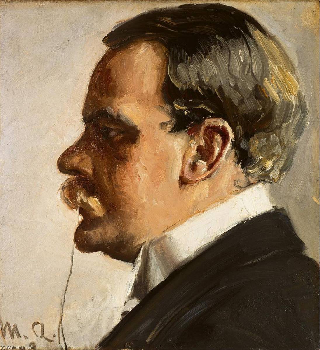 順序 手描き油絵 ハコン・ベルレンセン, 1910 バイ Michael Peter Ancher (1849-1927) | ArtsDot.com
