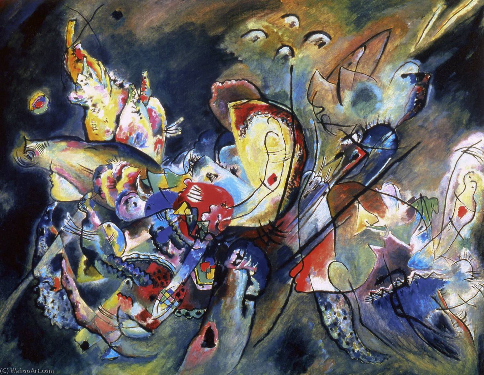 順序 絵画のコピー オーバーキャスト / Gloomy / 作曲 Nr. 221, 1917 バイ Wassily Kandinsky (1866-1944, Russia) | ArtsDot.com