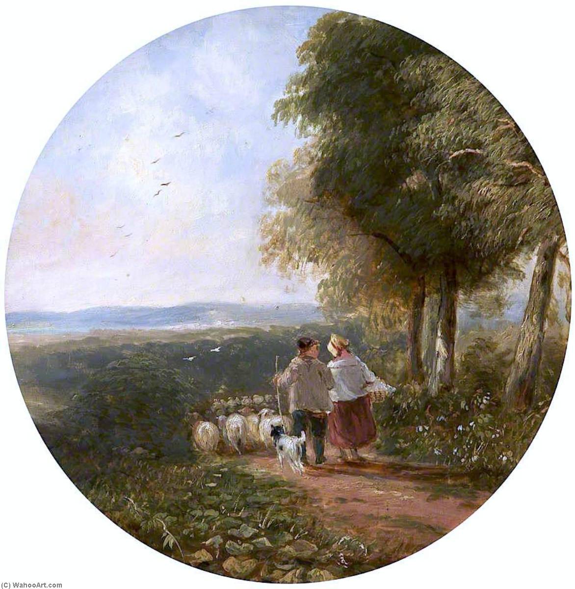 Buy Museum Art Reproductions Landscape with Sheep by David Cox The Elder (1783-1859) | ArtsDot.com