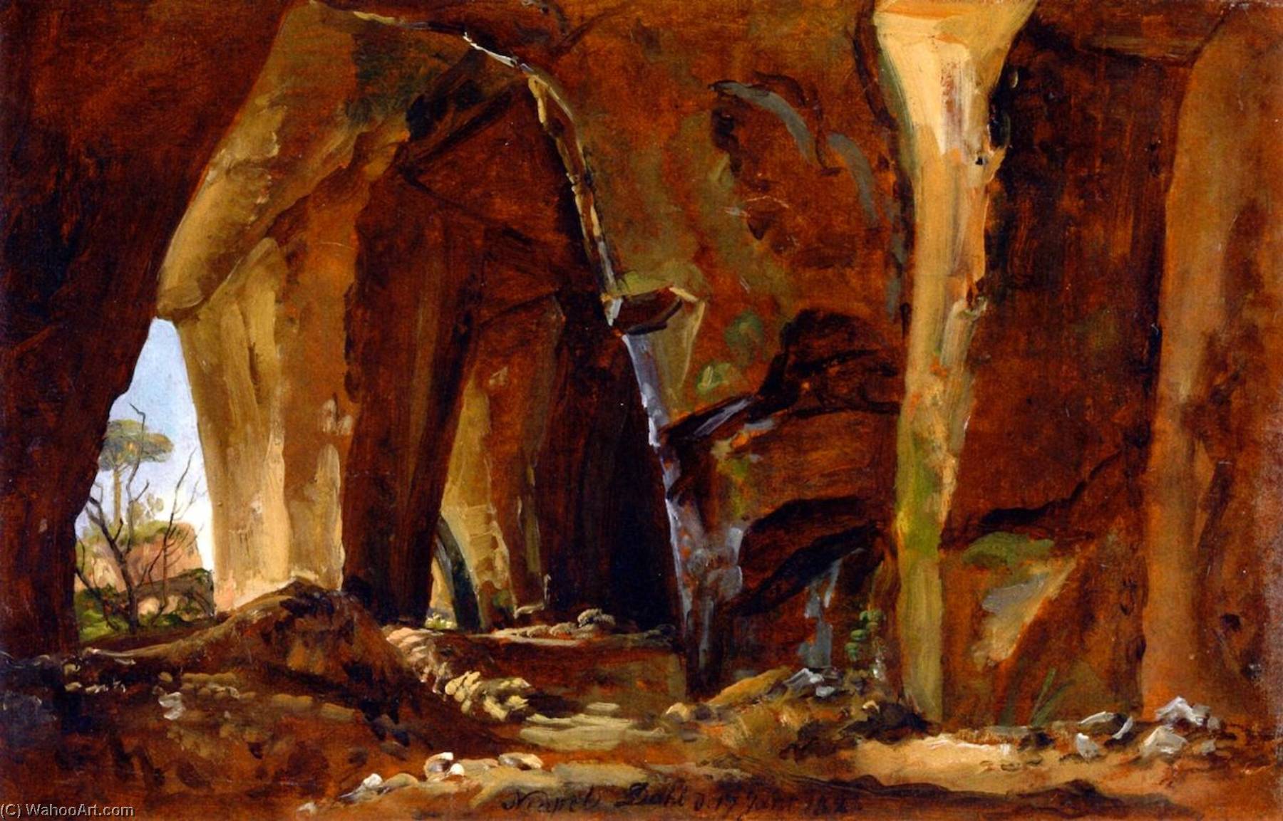 Buy Museum Art Reproductions Grotto near Naples, 1821 by Johan Christian Clausen Dahl (1788-1857, Norway) | ArtsDot.com