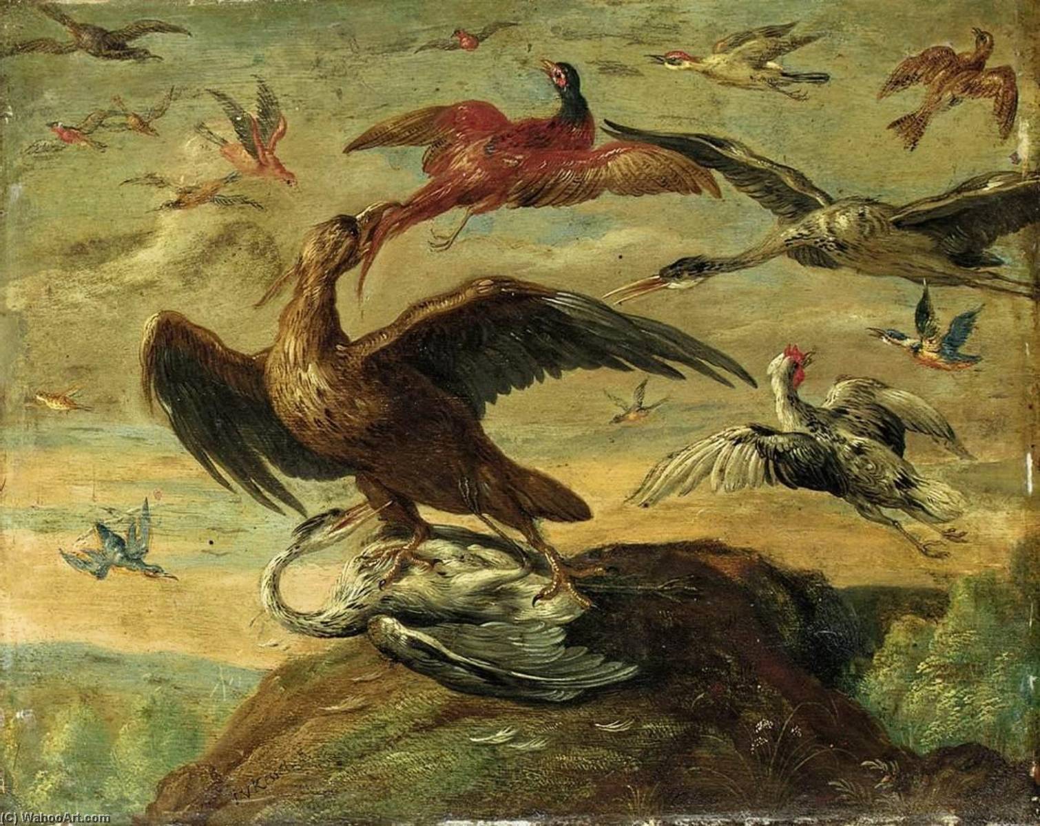 Order Paintings Reproductions Birds by Jan Van Kessel The Elder (1626-1679) | ArtsDot.com
