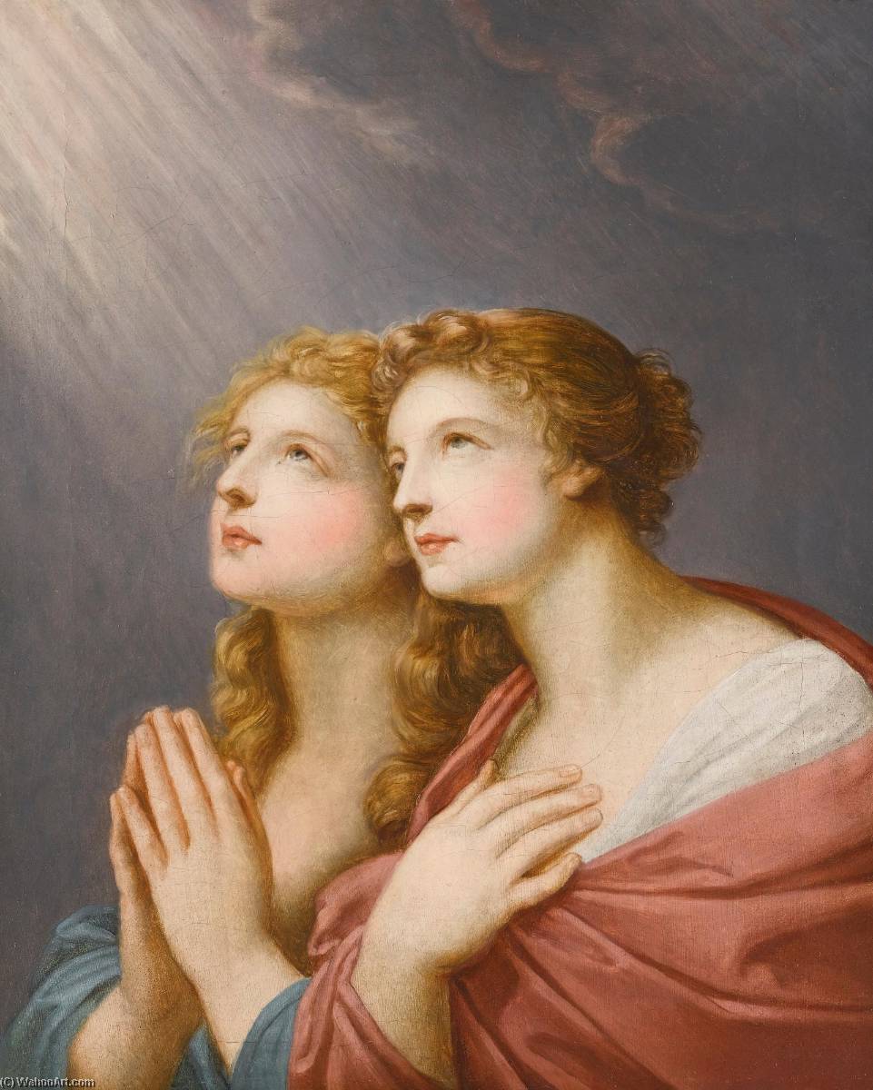 Order Paintings Reproductions Study for two female figures praying by Friedrich Heinrich Füger (1751-1818, Germany) | ArtsDot.com