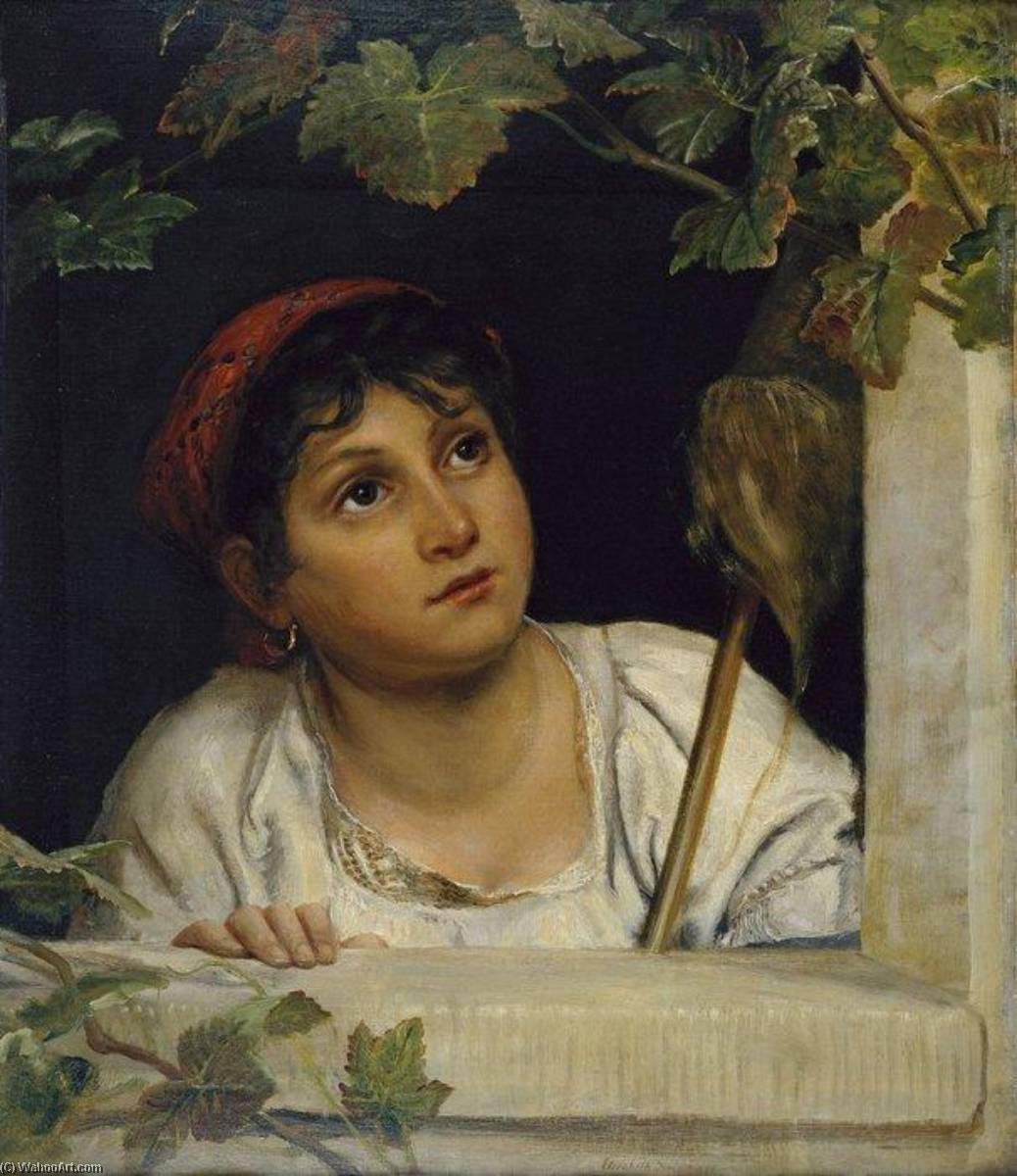 Order Oil Painting Replica Italian Woman (Italienerinde) by Elisabeth Jerichau Baumann (1819-1881, United States) | ArtsDot.com