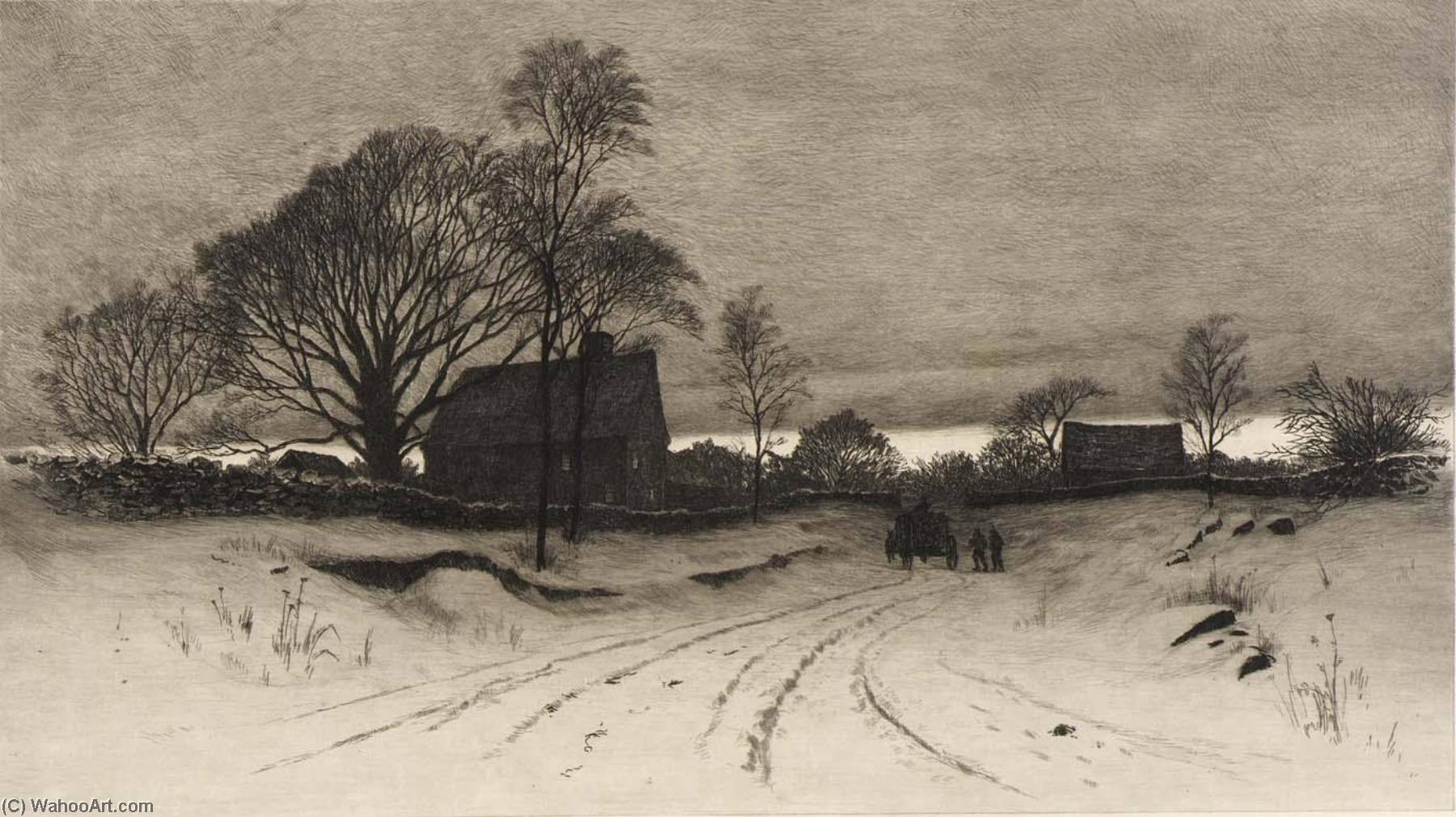 Order Paintings Reproductions (Rural Winter Scene), 1888 by Charles Frederick William Mielatz (1864-1919) | ArtsDot.com