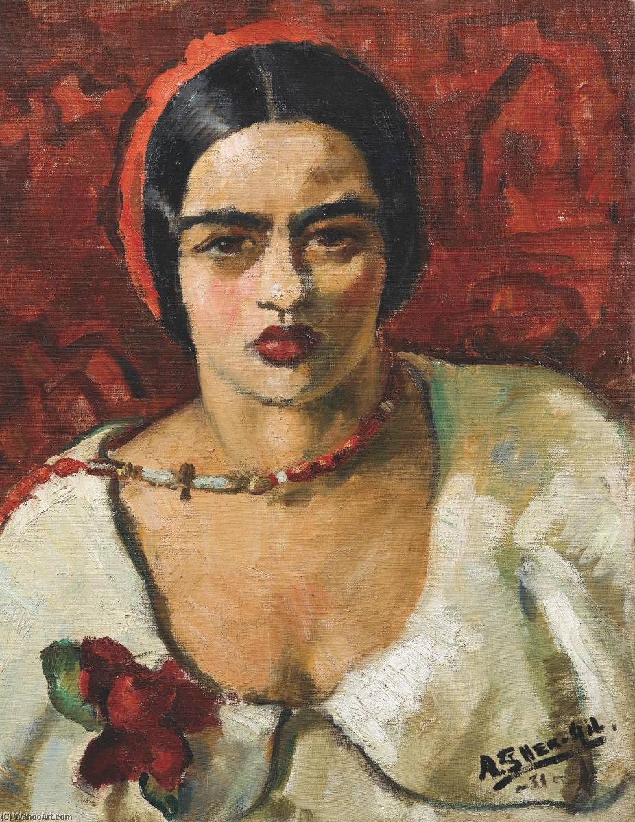 Order Oil Painting Replica Untitled (Self Portrait), 1933 by Amrita Sher Gil (1913-1941, Slovakia) | ArtsDot.com