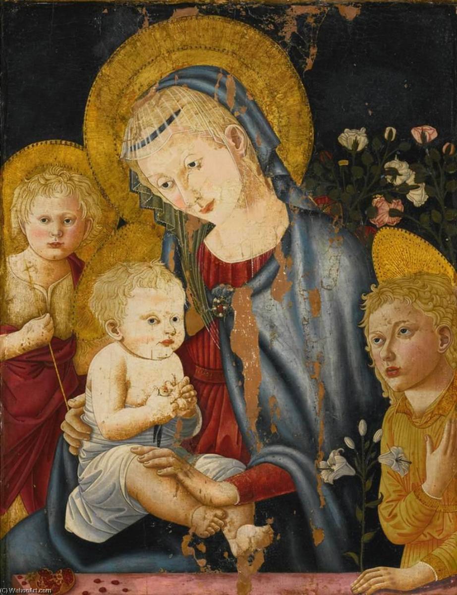 Order Paintings Reproductions Madonna and Child with the Infant St John the Baptist and an Angel, 1500 by Pseudo Pier Francesco Fiorentino (1444-1497, Italy) | ArtsDot.com