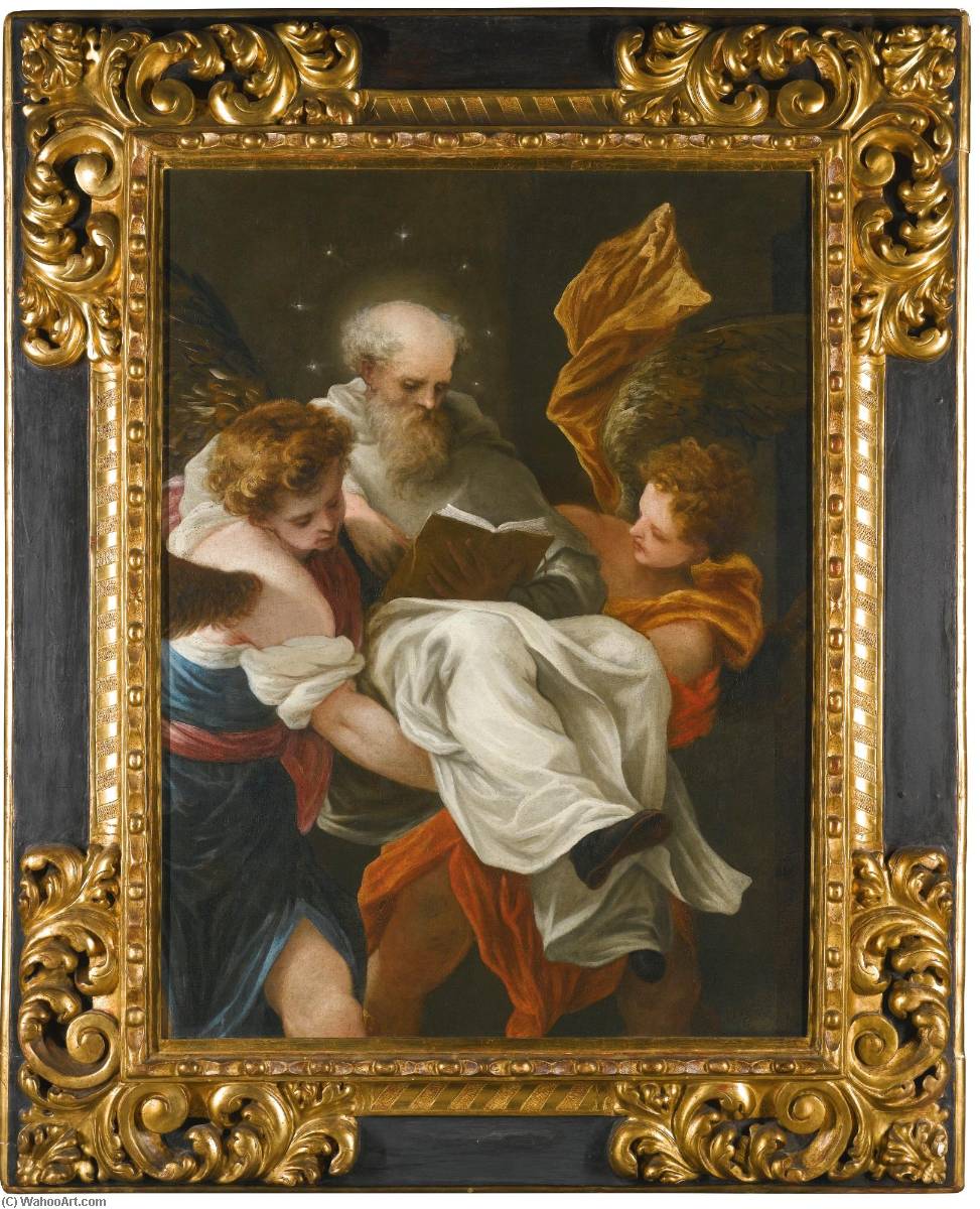 Order Oil Painting Replica Saint Peter Nolasco carried to the altar by angels by Juan Antonio Frias Y Escalante (1633-1669, Spain) | ArtsDot.com