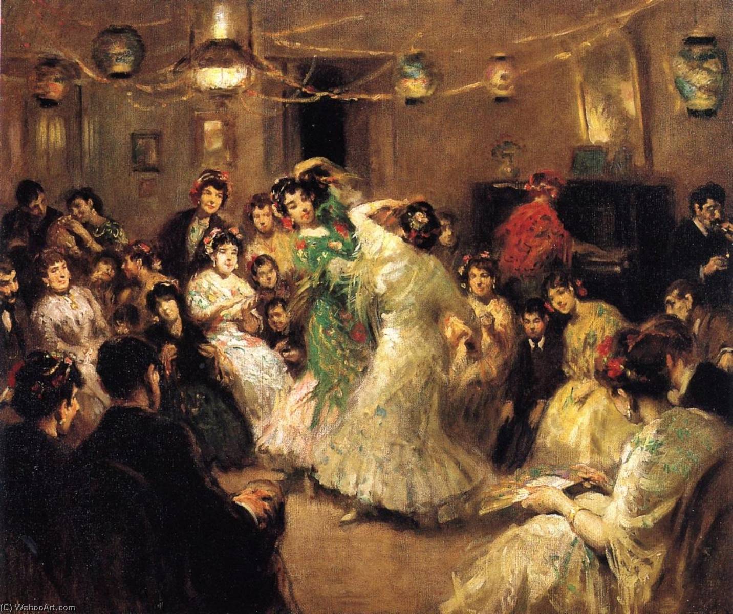 Buy Museum Art Reproductions A Family Party, Triana, Sevilla, 1908 by Francis Luis Mora (1874-1940, Uruguay) | ArtsDot.com