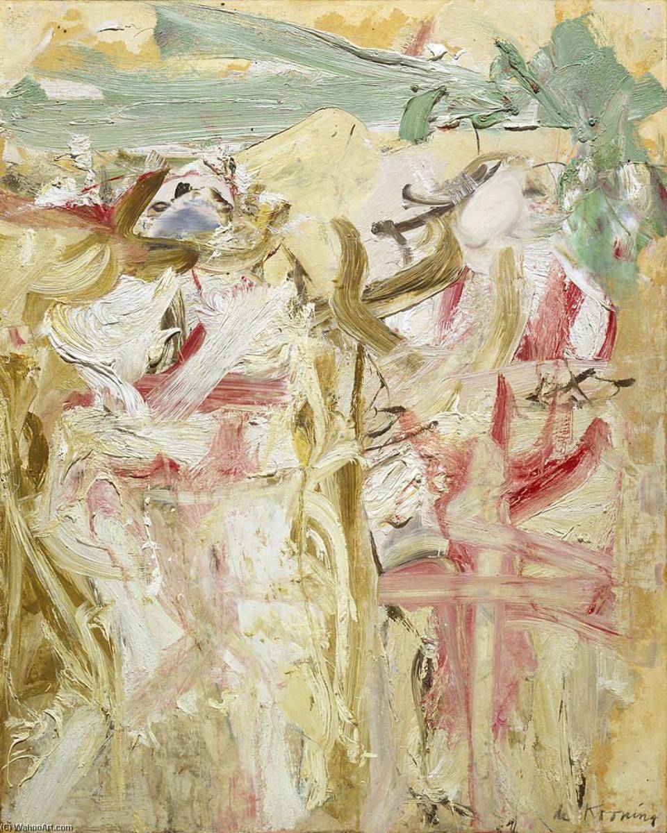 Ordem Reproduções De Pinturas Duas figuras, 1964 por Willem De Kooning (Inspirado por) (1904-1997, Netherlands) | ArtsDot.com