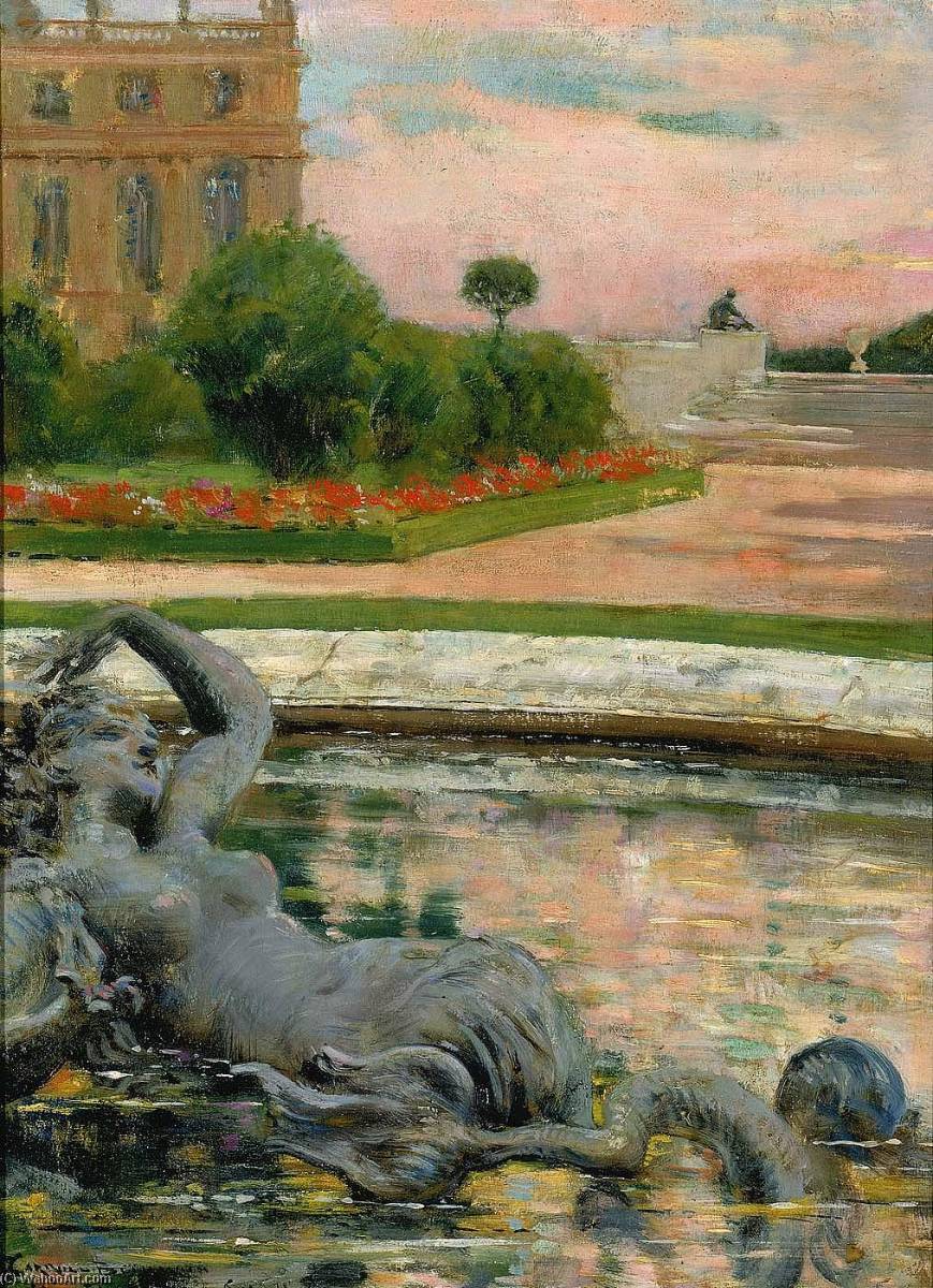 Order Art Reproductions Parterre du Nord, Fontaine des Sirenes, 1913 by James Carroll Beckwith (1852-1917, United States) | ArtsDot.com