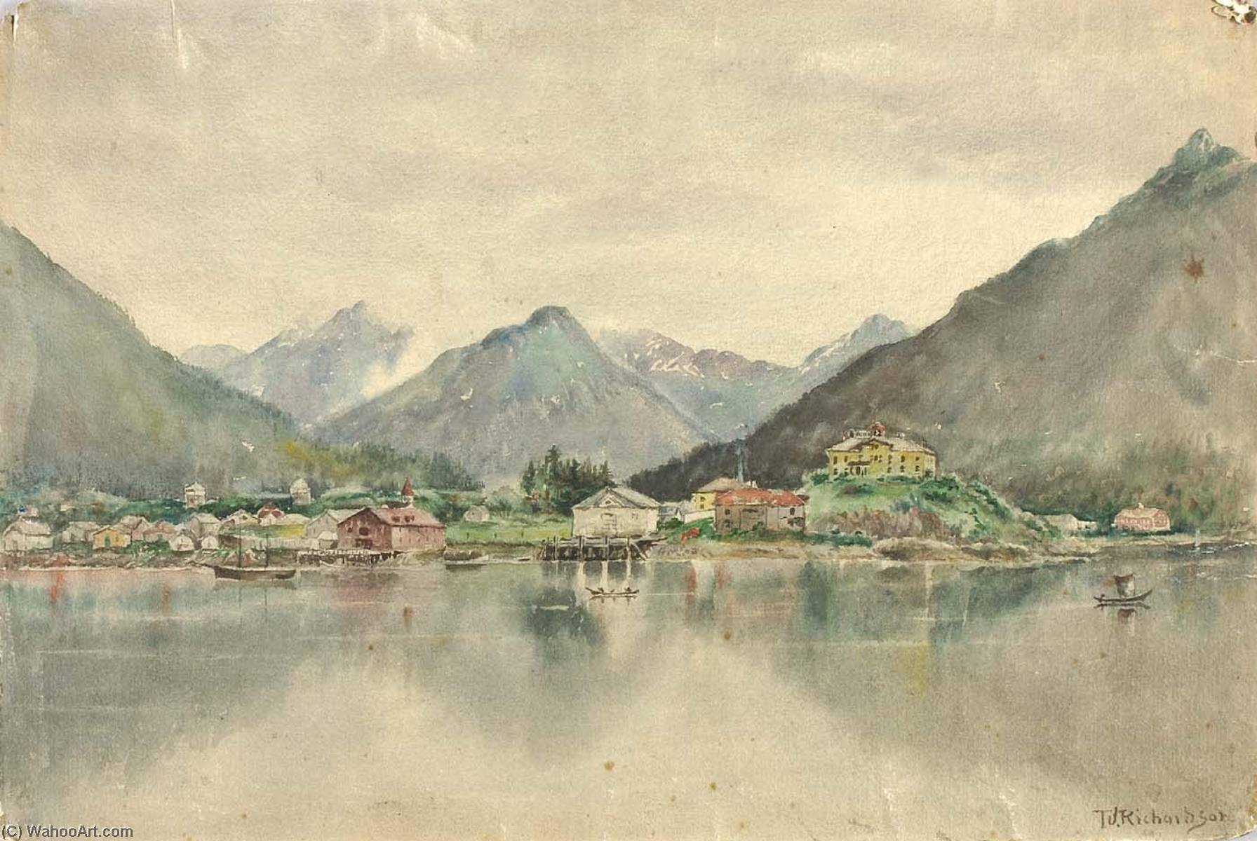 Order Art Reproductions Sitka from the Islands, Showing Russian Castle, 1888, 1888 by Theodore J. Richardson (1855-1914) | ArtsDot.com