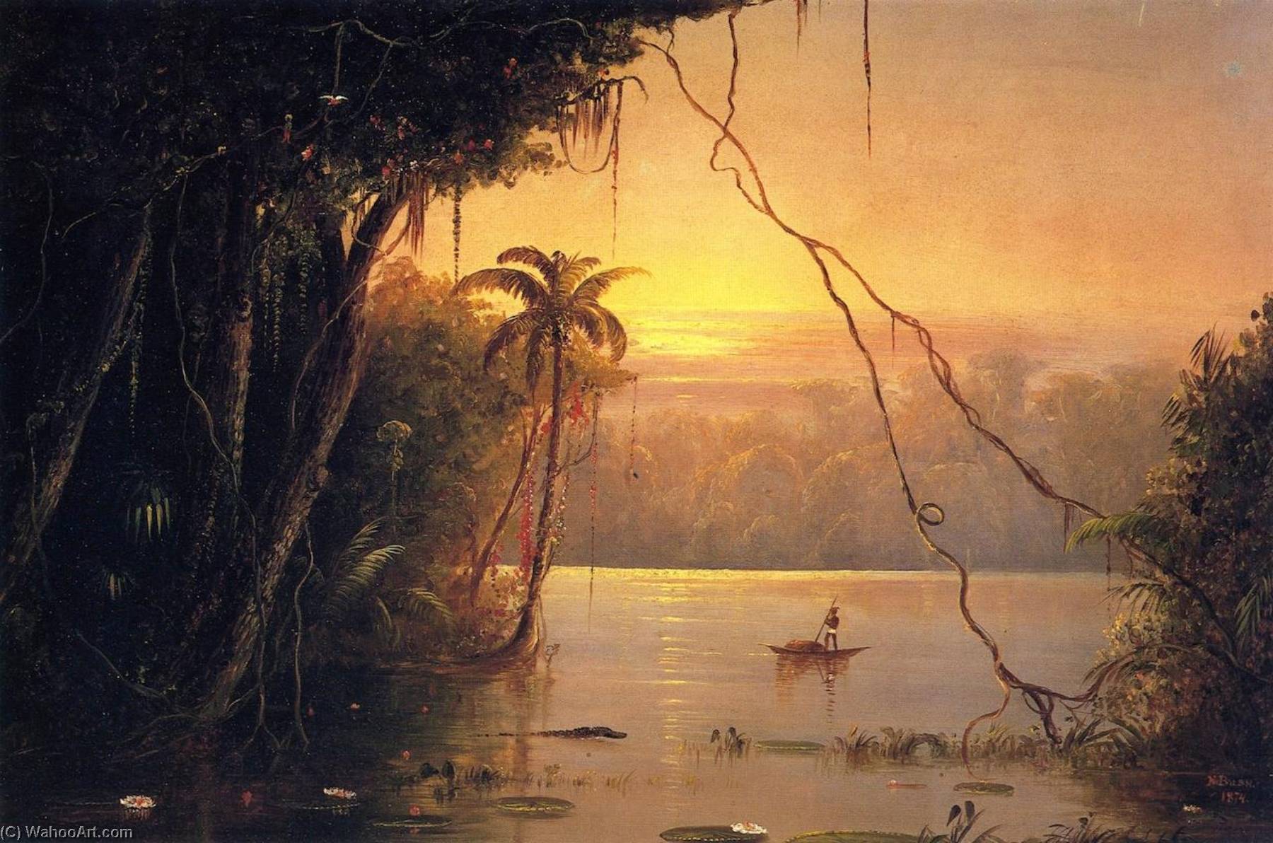 Jungle Scene, Sunset by Norton Bush Norton Bush | ArtsDot.com