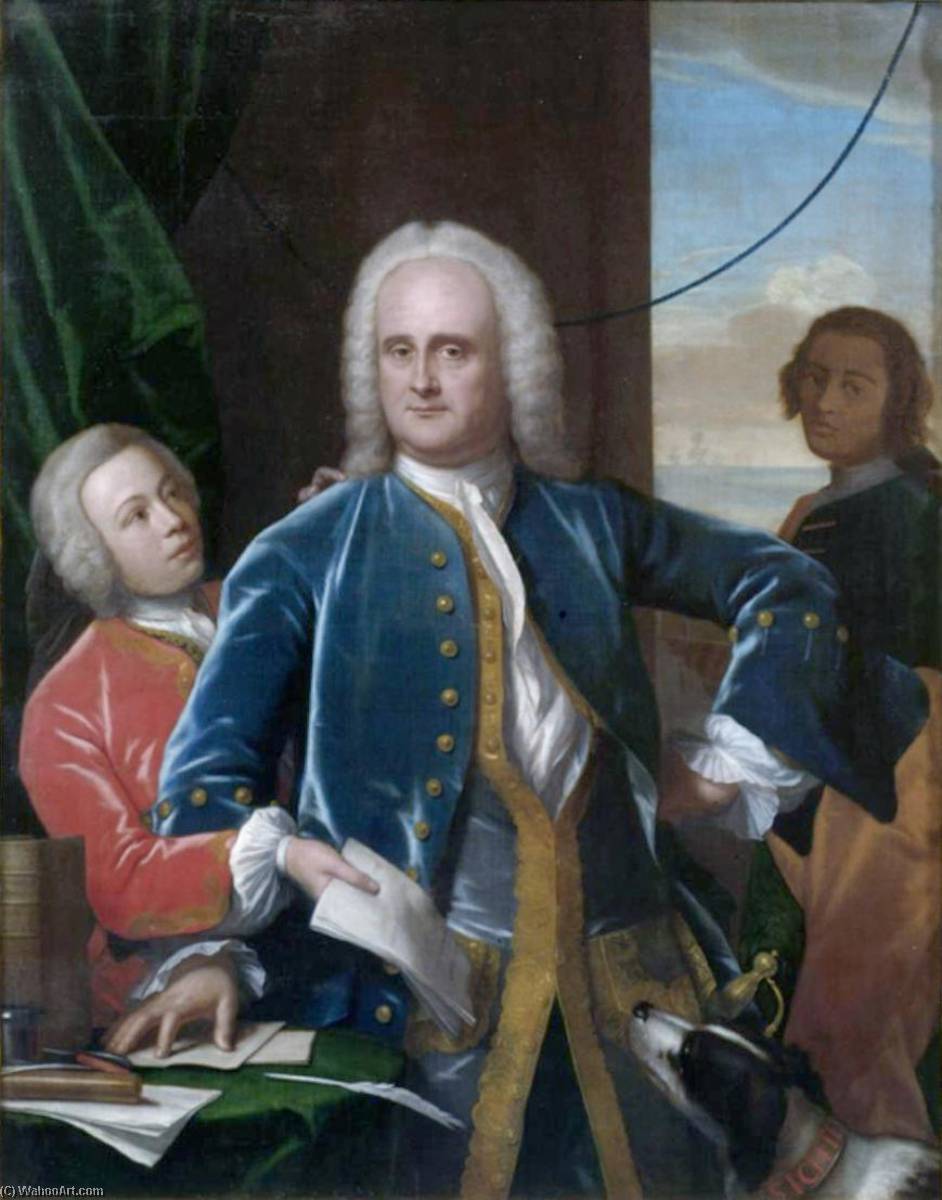 Order Oil Painting Replica Jan Albert Sichterman with his son Jan Albert, 1745 by Philip Van Dijk (1683-1753) | ArtsDot.com