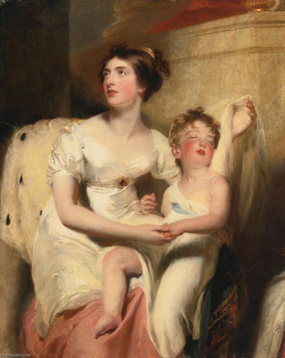 Order Art Reproductions Portrait of Anne, Countess of Charlemont and her son James by Thomas Lawrence | ArtsDot.com