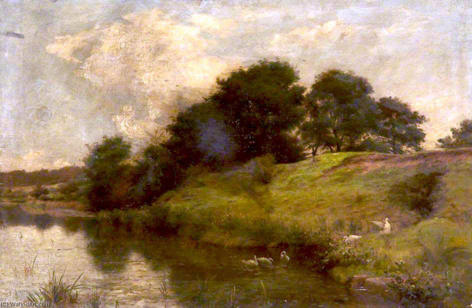 顺序 藝術再現 Lake Scene 。 通过 James Hey Davies (1844-1926) | ArtsDot.com