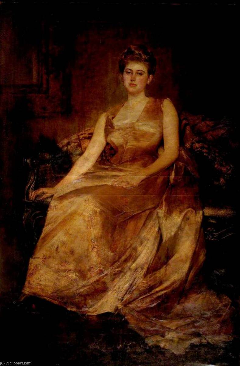 Order Oil Painting Replica Mrs Morton Jackson, 1889 by Edwin Arthur Ward (1859-1933) | ArtsDot.com