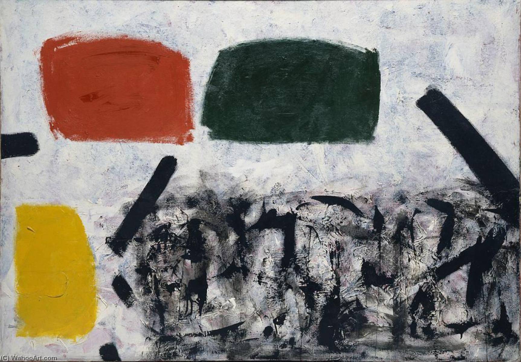 Buy Museum Art Reproductions Bias Pull, 1957 by Adolph Gottlieb (Inspired By) (1903-1974, United States) | ArtsDot.com