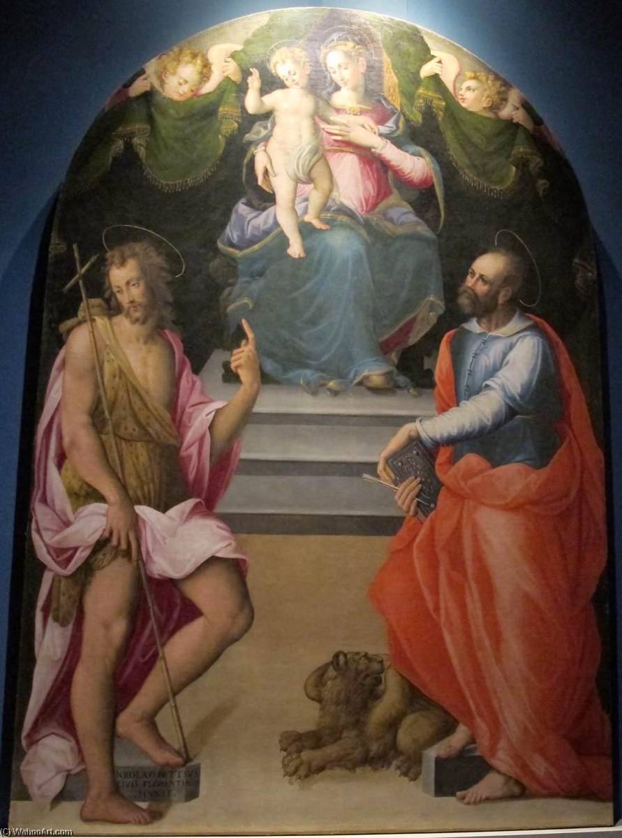 Order Oil Painting Replica Virgin and Child with Sts John the Baptist and Mark, 1578 by Niccolò Betti (1550-1617) | ArtsDot.com