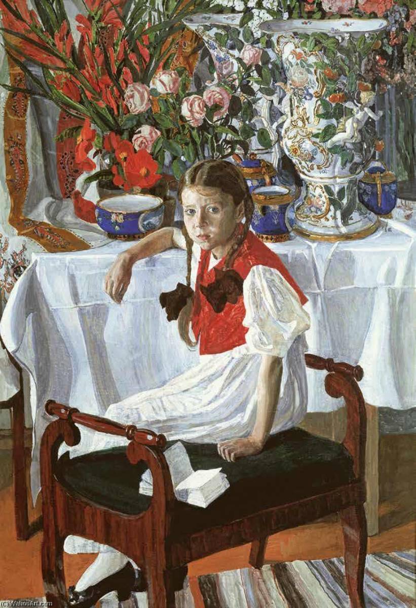 Order Art Reproductions Girl with Porcelain (also known as Frosya), 1916 by Alexander Golovin (1863-1930) | ArtsDot.com