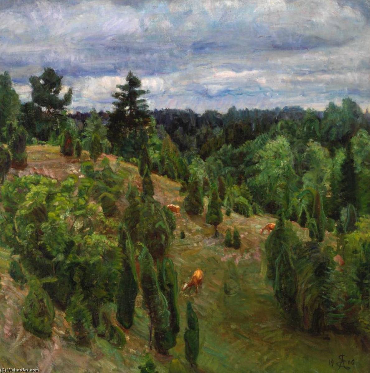 Grønt landskap, 1906 by August Eiebakke August Eiebakke | ArtsDot.com