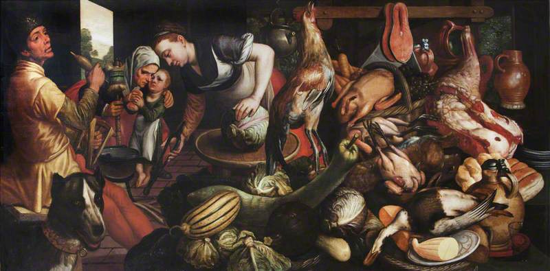 Buy Museum Art Reproductions A Kitchen Scene, 1563 by Pieter Aertsen (1508-1575, Netherlands) | ArtsDot.com