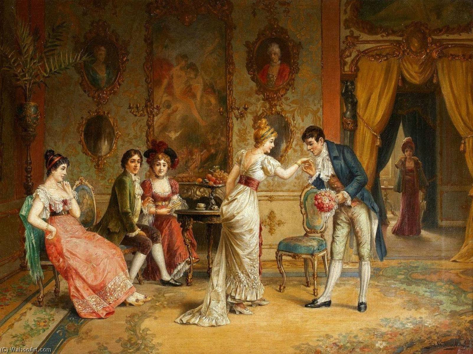 Gallant Scene in the Rococo Interior by Franz Von Persoglia Franz Von Persoglia | ArtsDot.com