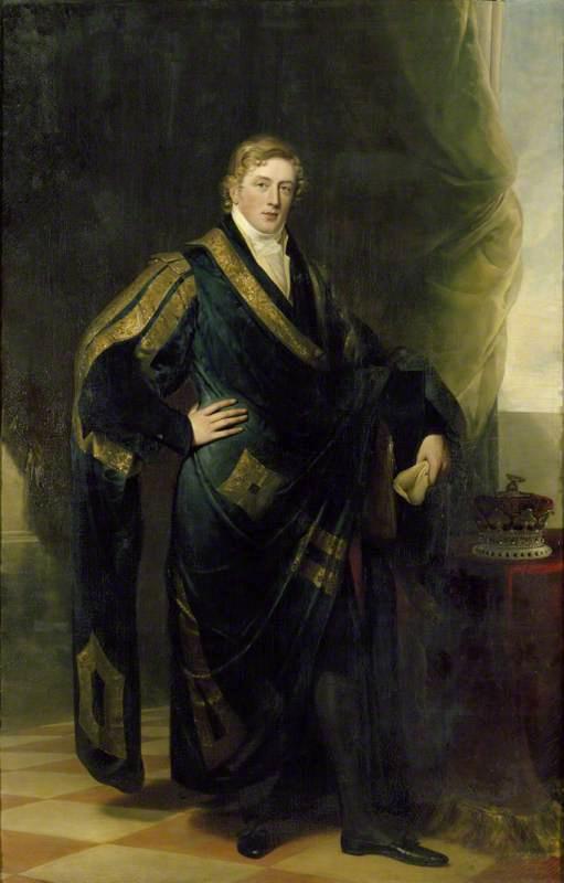 Order Oil Painting Replica George John Frederick Sackville, 4th Duke of Dorset, in Academic Robes, 1815 by George Sanders (1774-1846) | ArtsDot.com