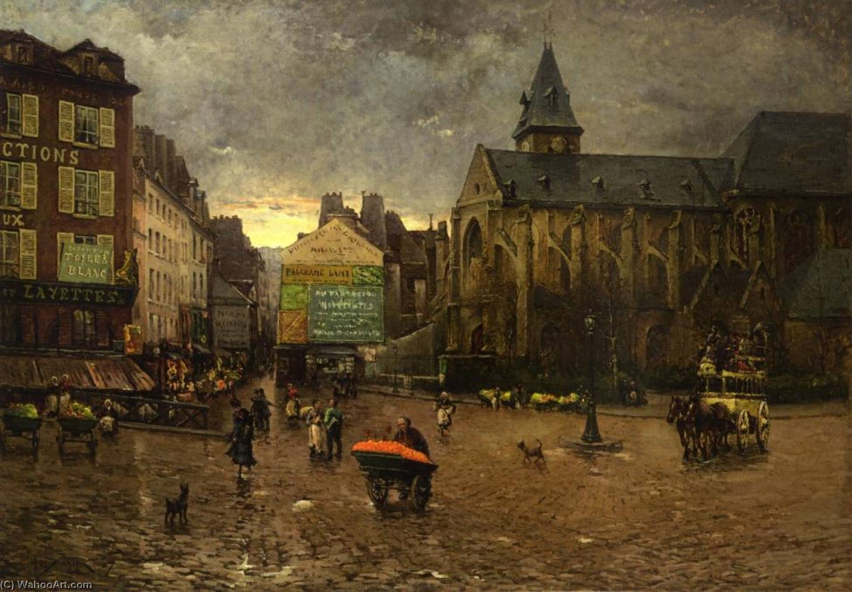 Early Morning near L`Eglise de St. MÃ©dard, Paris, 1887 by Henri Gaston Darien Henri Gaston Darien | ArtsDot.com